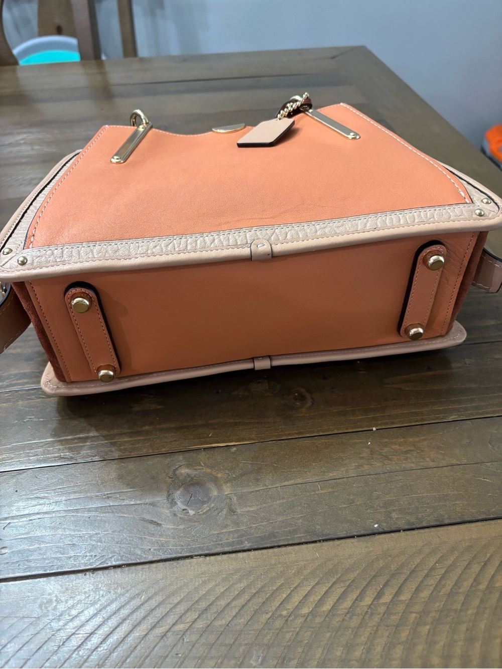 Coach Dreamer Satchel in Sunrise Multi Colorblock Leather and Suede - Picture 7 of 16